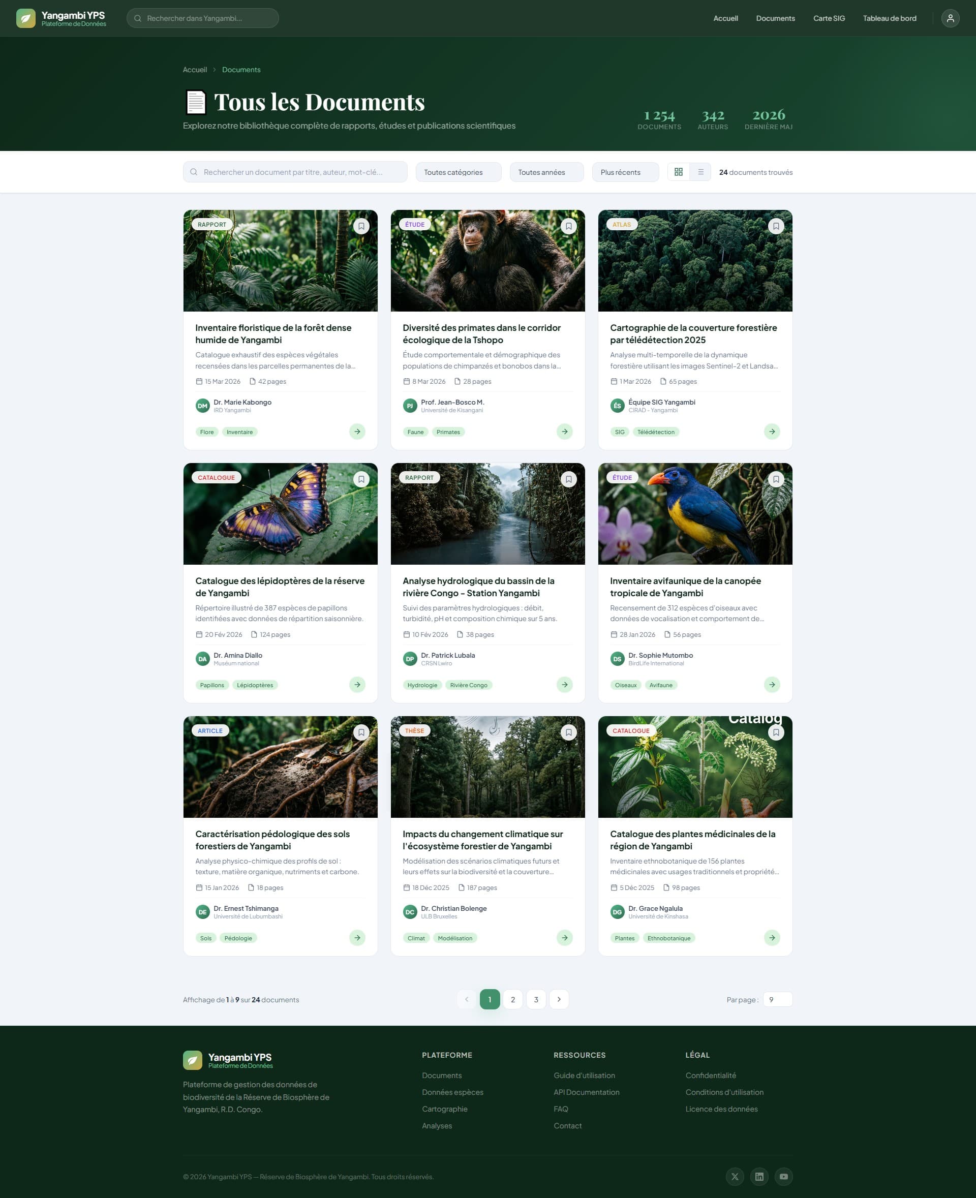 Inventaire floristique de la forêt dense humide de Yangambi